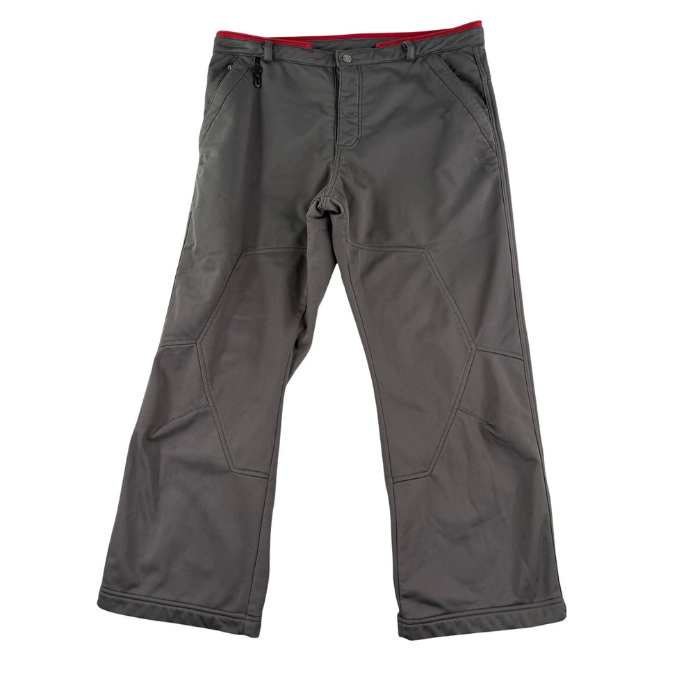 686 Technical Pants Mens 36x30 Grey Fleece Lined Softshell Articulated Knee Snow